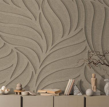 Akoestische wandbekleding met bladmotief - Tacito NatuReson NR5