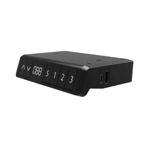 Zwart bedieningspaneel voor elektrisch verstelbaar bureau, display en USB-poort, kantoormeubilair