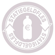 Sticker statiegeldfles met fles symbool en euroteken, afvalscheiding kantoor
