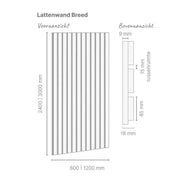 afmetingen Lattenwand Breed Tacito