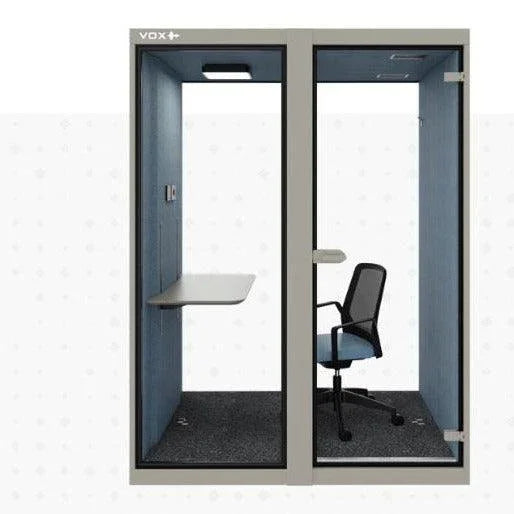 Akoestische werkplek pod met bureau en bureaustoel voor 1 persoon, kantoormeubels online