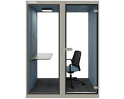 Akoestische werkplek VOX pod voor 1 persoon met bureau en bureaustoel, kantoormeubilair