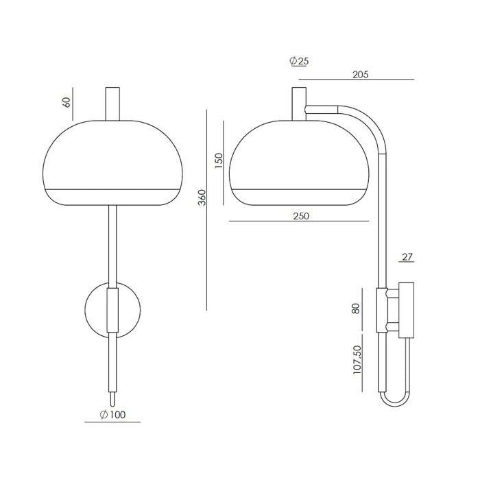 Wandlamp Cloud Aromas afmetingen