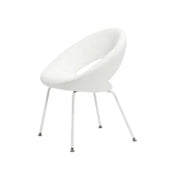 Witte design vergaderstoel Artifort Nina met ronde rugleuning op metalen poten, kantoormeubilair