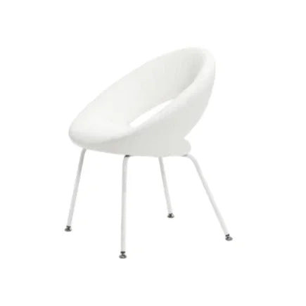 Witte design vergaderstoel Artifort Nina met ronde rugleuning op metalen poten, kantoormeubilair