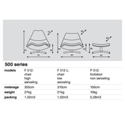 Artifort 500 serie specificaties F512