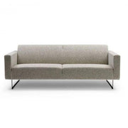 Design kantoorbank Artifort Mare FC in lichtgrijze stof met strakke armleuningen, kantoormeubilair