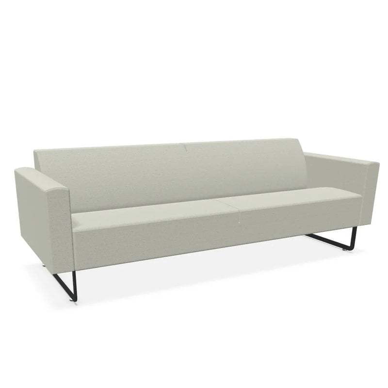 Moderne lichtgrijze design bank Artifort Mare met metalen poten, ideaal voor kantoorinrichting