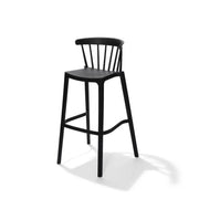 Zwarte design barkruk Jasmijn van kunststof, moderne kantoormeubel voor kantoor of thuiswerkplek