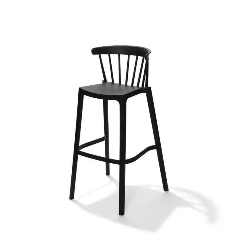 Zwarte design barkruk Jasmijn van kunststof, moderne kantoormeubel voor kantoor of thuiswerkplek