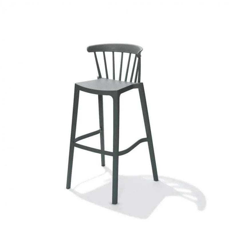 Moderne grijze barkruk met rugleuning, design kantoormeubilair voor kantoor of thuis