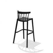 Zwarte design barkruk met rugleuning, moderne kantoormeubels voor werkplek of thuis.
