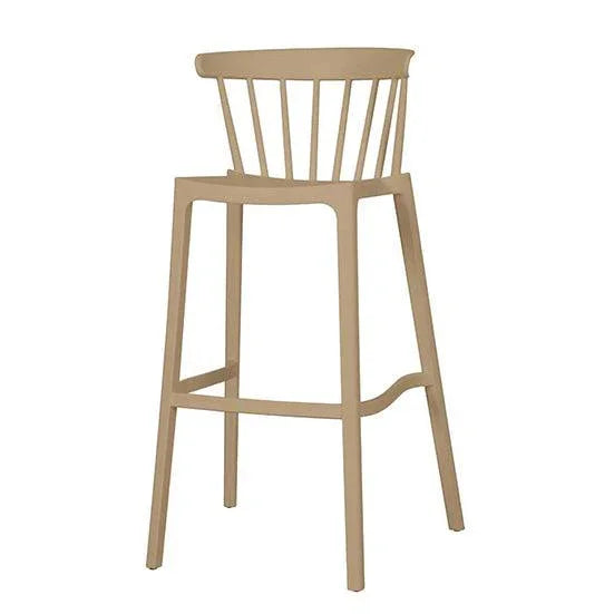 Beige design barkruk met rugleuning, modern kantoormeubilair voor werkplek of thuis