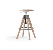 Design barkruk Pedrali Arki met gaslift, houten poten en metalen voetsteun, kantoormeubilair