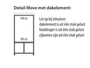 afmetingen van Move bartafel met dakelement, 108 cm hoog en 100 cm breed, kantoormeubilair