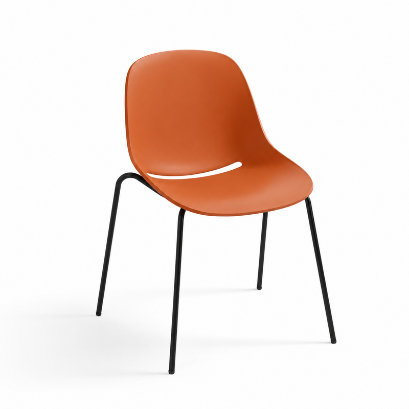 Stoel Artifort Beso CIRCULO - oranje zitting met zwart frame - KANTOORMEUBELS.ONLINE