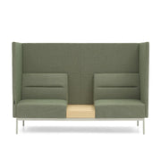 Groene design akoestische bank voor kantoor met houten tussenpaneel, kantoormeubilair