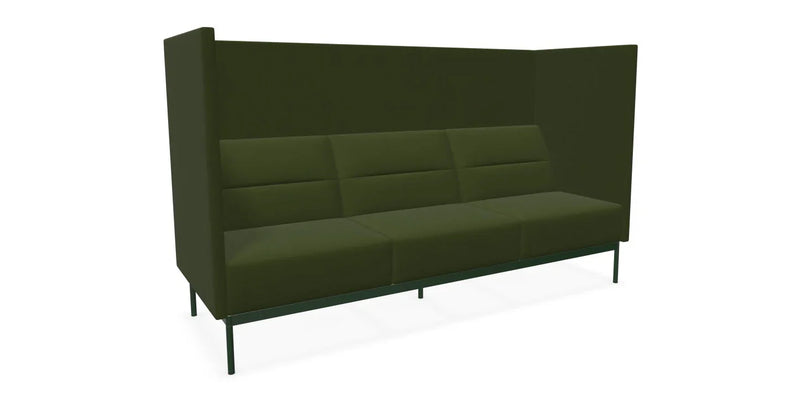 Groene design 3-zits bank met hoge rugleuning voor moderne kantoorinrichting