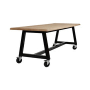 Boomstamtafel Spoinq Bo op wielen, design kantoormeubilair, vergadertafel