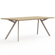 Bridge vergadertafel recht met zijdegrijs frame