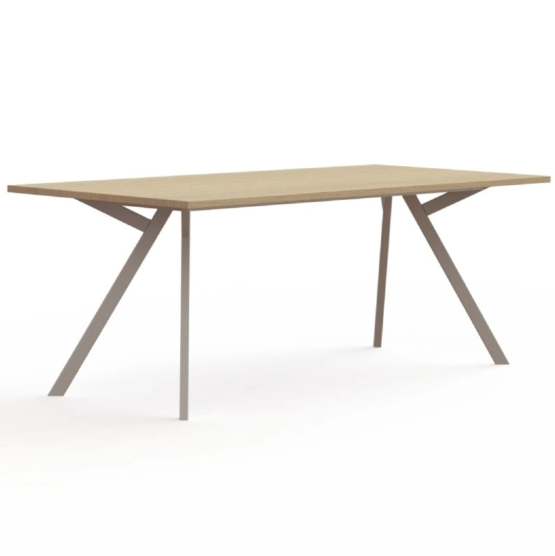 Bridge vergadertafel recht met zijdegrijs frame