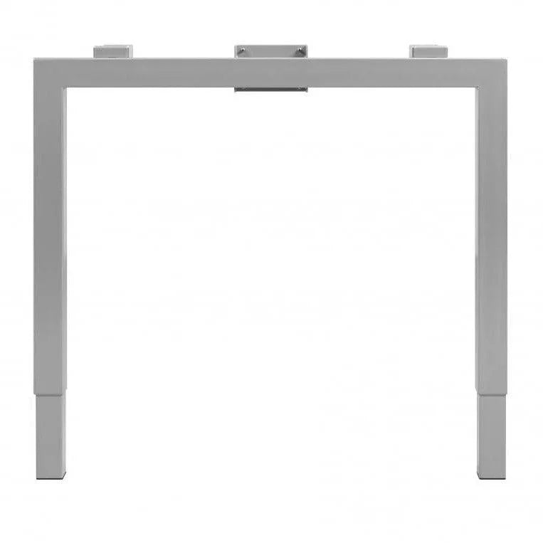 bureau onderstel recht model in kleur aluminium, modern kantoormeubilair, zilverkleurig frame