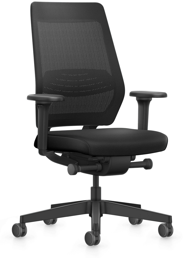 Zwarte ergonomische bureaustoel Interstuhl Joyce JC2N1 met mesh rugleuning, kantoormeubilair