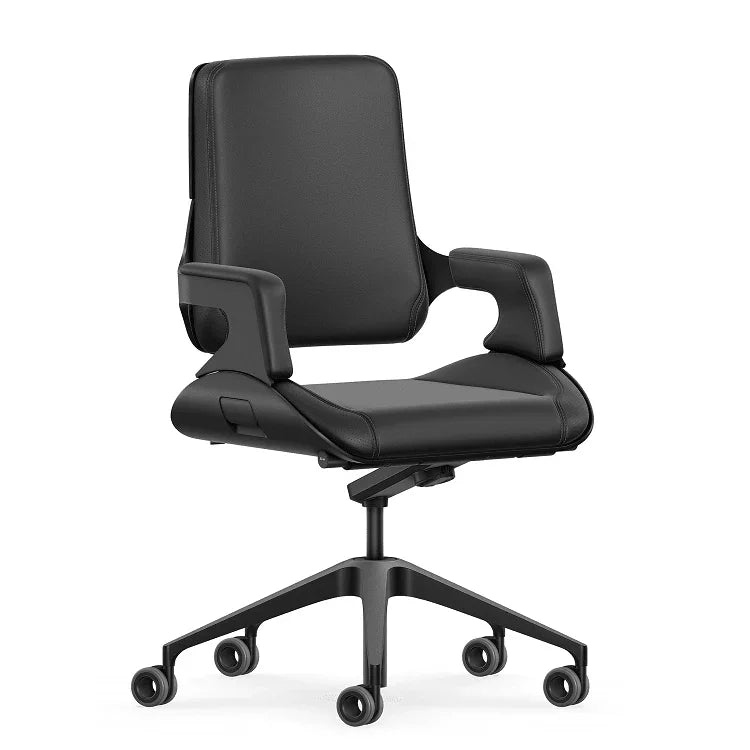 Zwarte design bureaustoel Interstuhl Silver SV001, ergonomisch kantoorstoel op wielen
