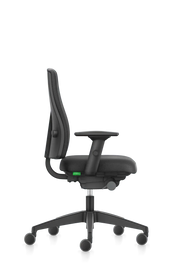 Zwarte ergonomische bureaustoel SE7EN LX111 met armleuningen en wielen, kantoormeubilair