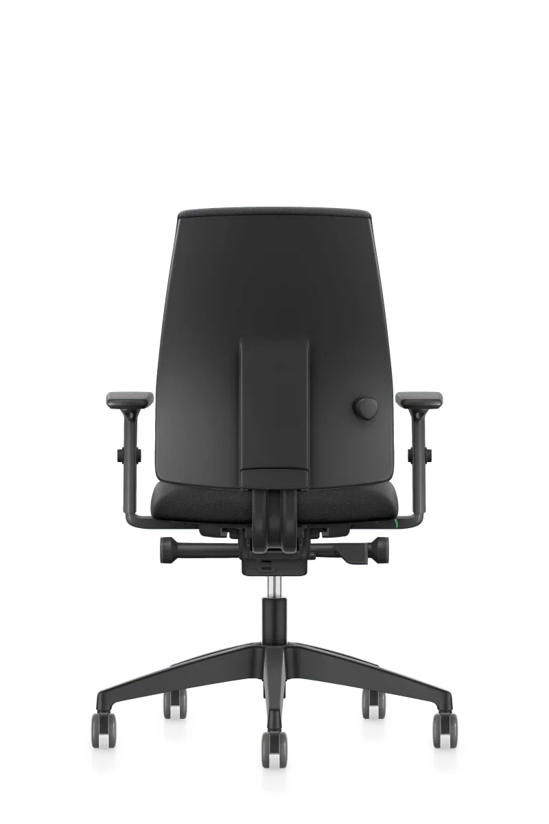 Zwarte ergonomische bureaustoel Se7en LX111 Ergo Comfort met armleuningen, kantoorstoel