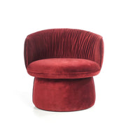 Design lounge fauteuil van rood fluweel, moderne kantoormeubel voor werkplek of vergaderruimte
