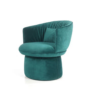 Groene velvet design stoel Bussola met ronde rugleuning, moderne uitstraling voor kantoor Deberenn, Bussola, Deberenn Bussola, Favaretto Partners, Favaretto & Partners, loungefauteuil, design fauteuil, compacte fauteuil, gestoffeerde fauteuil, ontvangststoel, wachtruimte, hospitality, Camira, Kvadrat, kantoorinrichting, projectinrichting