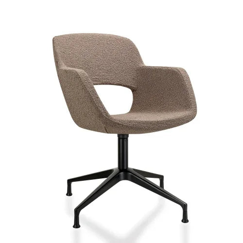 Design bureaustoel met stoffen bekleding en zwart onderstel, modern kantoormeubilair