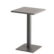 Vierkante statafel met houten blad en metalen voet, modern kantoormeubilair