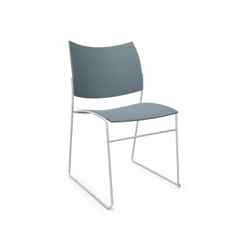 Casala Curvy design stoel met metalen sledeframe, modern kantoormeubilair grijs