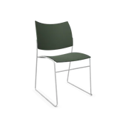 Moderne groene conferentiestoel met metalen frame, design kantoormeubilair