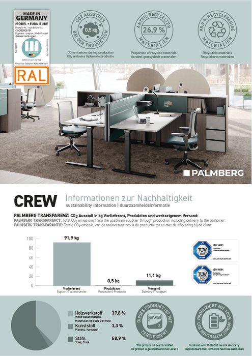 Bureau Palmberg Crew T-Poot / gemonteerd geleverd