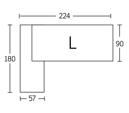 Technische tekening directiebureau Cube hoekcombinatie met afmetingen, kantoormeubilair