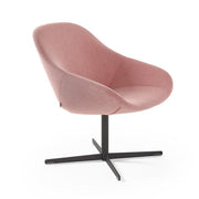 Roze Artifort Beso lounge fauteuil met zwart onderstel, modern kantoormeubilair design
