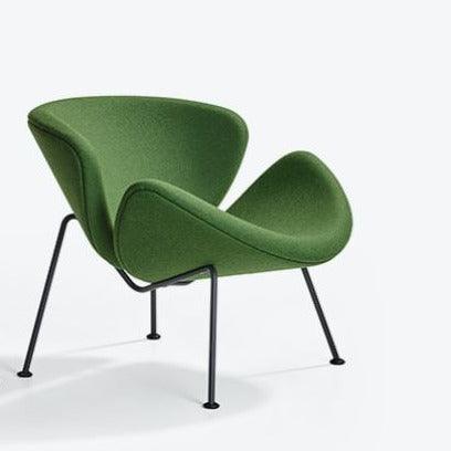 Design fauteuil Artifort Orange Slice groen met metalen poten, stijlvol kantoormeubilair