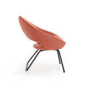 Design lounge fauteuil Artifort Shark met oranje bekleding en zwart stalen frame