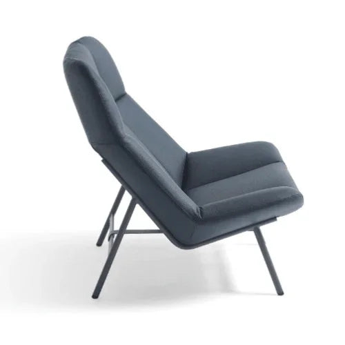 Donkergrijze design fauteuil Artifort Soft Facet met metalen poten, moderne kantoorstoel