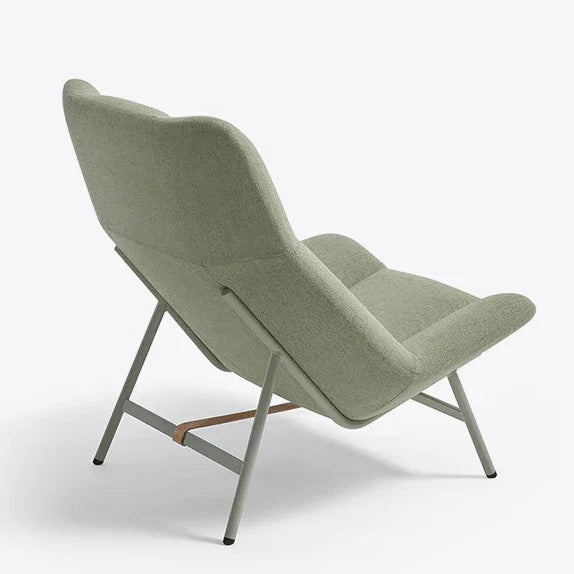 Design fauteuil Artifort Soft Facet in groene stof met metalen poten, kantoormeubilair