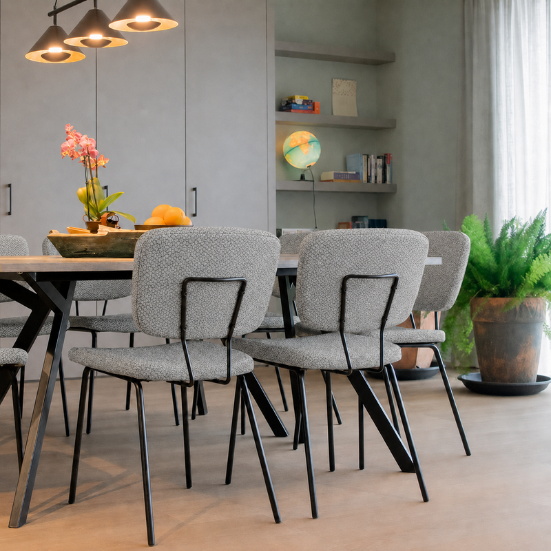 Forza stoelen met lichtgrijze bekleding