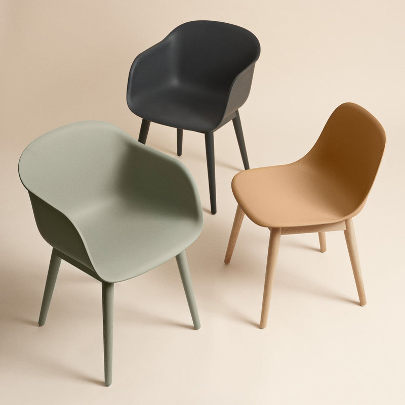 Muuto Fiber Armchair Wood Base | Houten designstoel