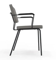 Moderne Forza bureaustoel met armleuningen, gezien vanaf de zijkant, 4-poot