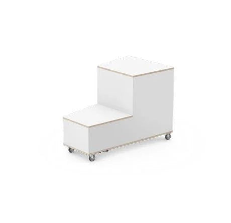 Wit modulair kantoormeubel op wielen, ideaal voor moderne werkplekken en vergaderruimtes