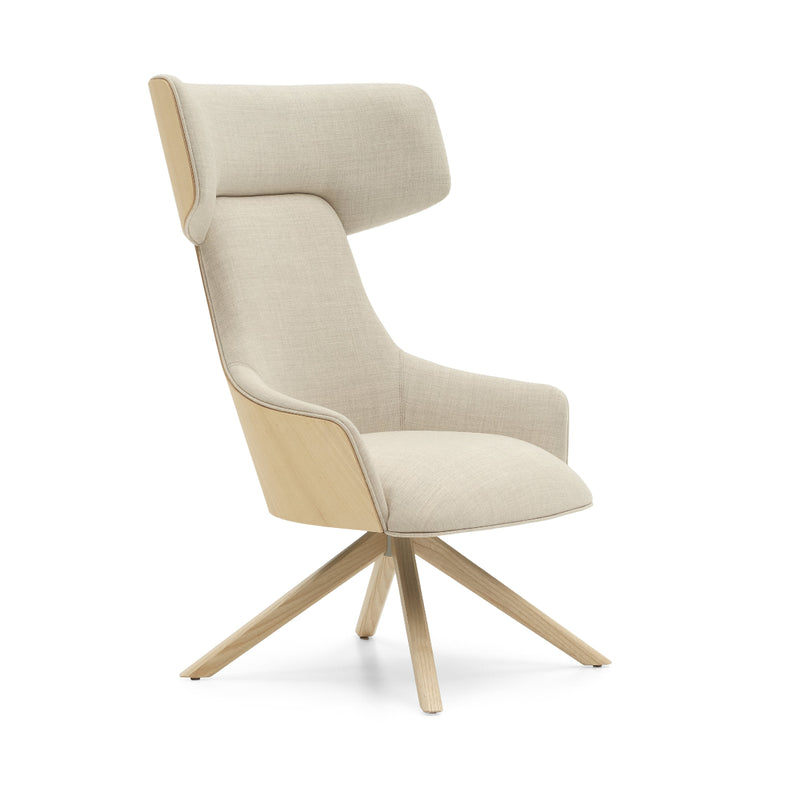 Deberenn Hendrix, Hendrix loungefauteuil, Deberenn hoge rug fauteuil, David Fox Hendrix, privacy fauteuil kantoor, hoge rug loungefauteuil, draaifauteuil kantoor, ontvangstfauteuil, Deberenn Hendrix prijs, German Design Award fauteuil, lounge fauteuil met hoofdsteun