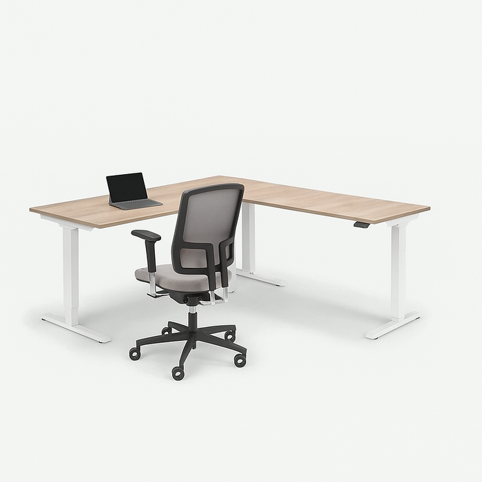Hoekbureau Business Basic elektrisch zit-sta INCLUSIEF MONTAGE