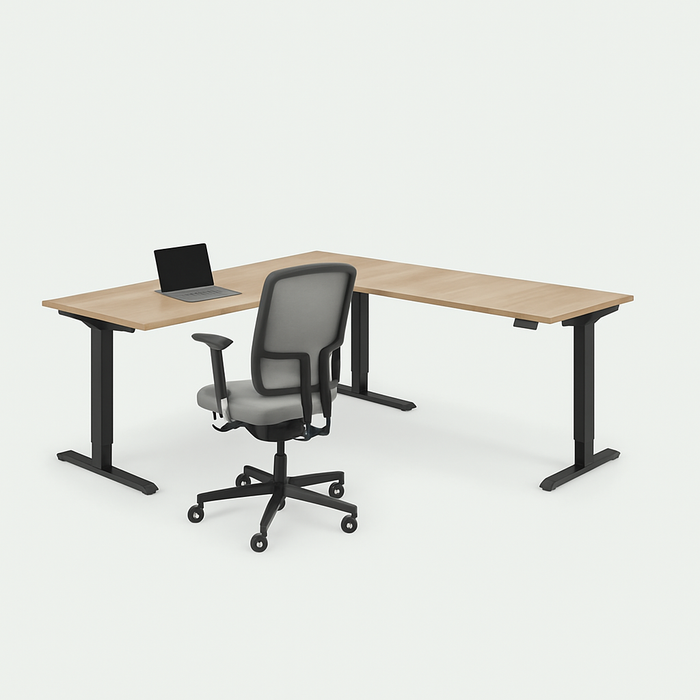 Hoekbureau Business Basic elektrisch zit-sta INCLUSIEF MONTAGE